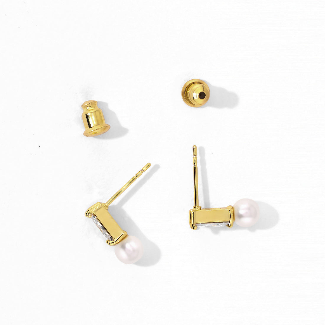 Calla Swarovski Pearl Studs | Gold