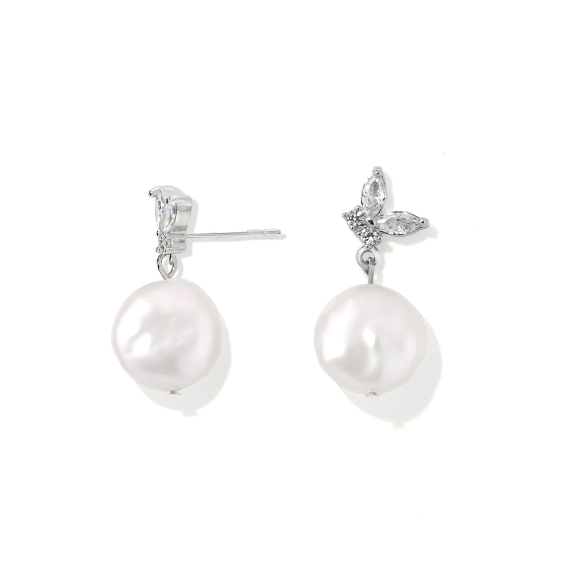 Florence Pearl Dangles | Silver