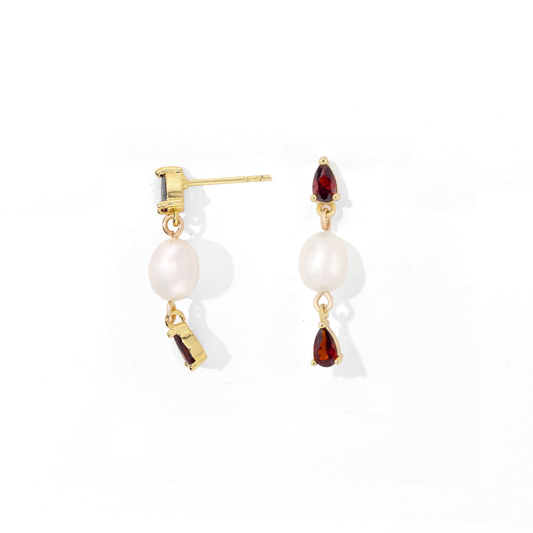 Red Ines Pearl Dangles
