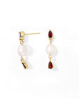 Red Ines Pearl Dangles