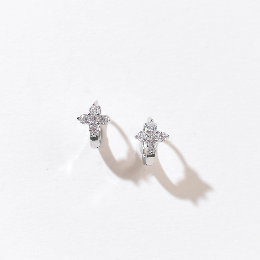Liana Floral Huggies | Silver