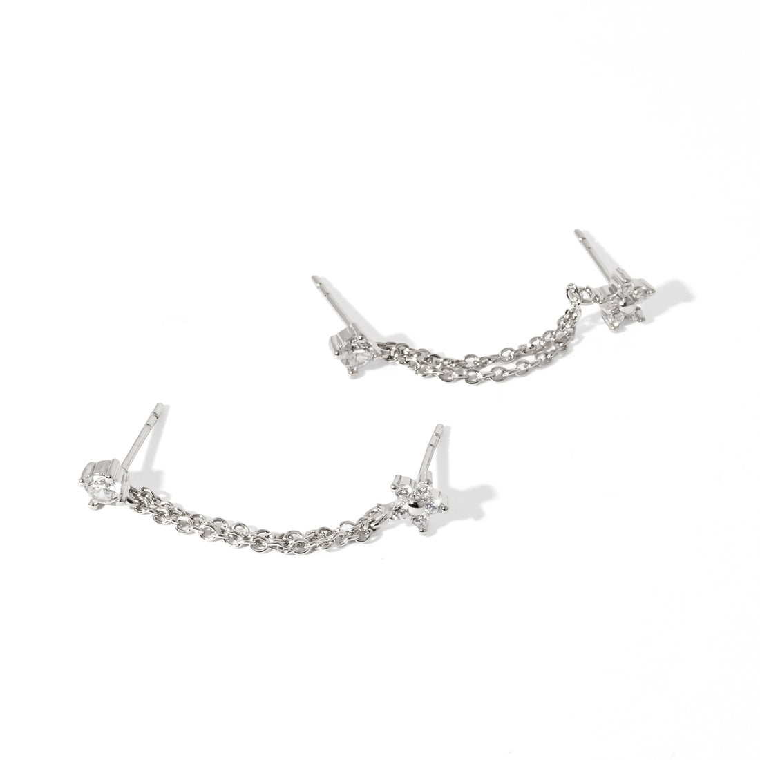 Kareena Double Studs | Silver