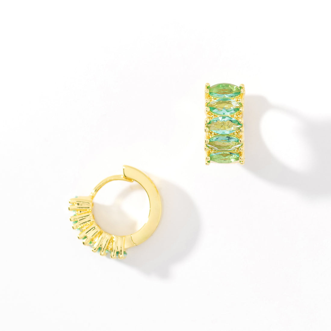 Jada Hoops | Sea Green Gold