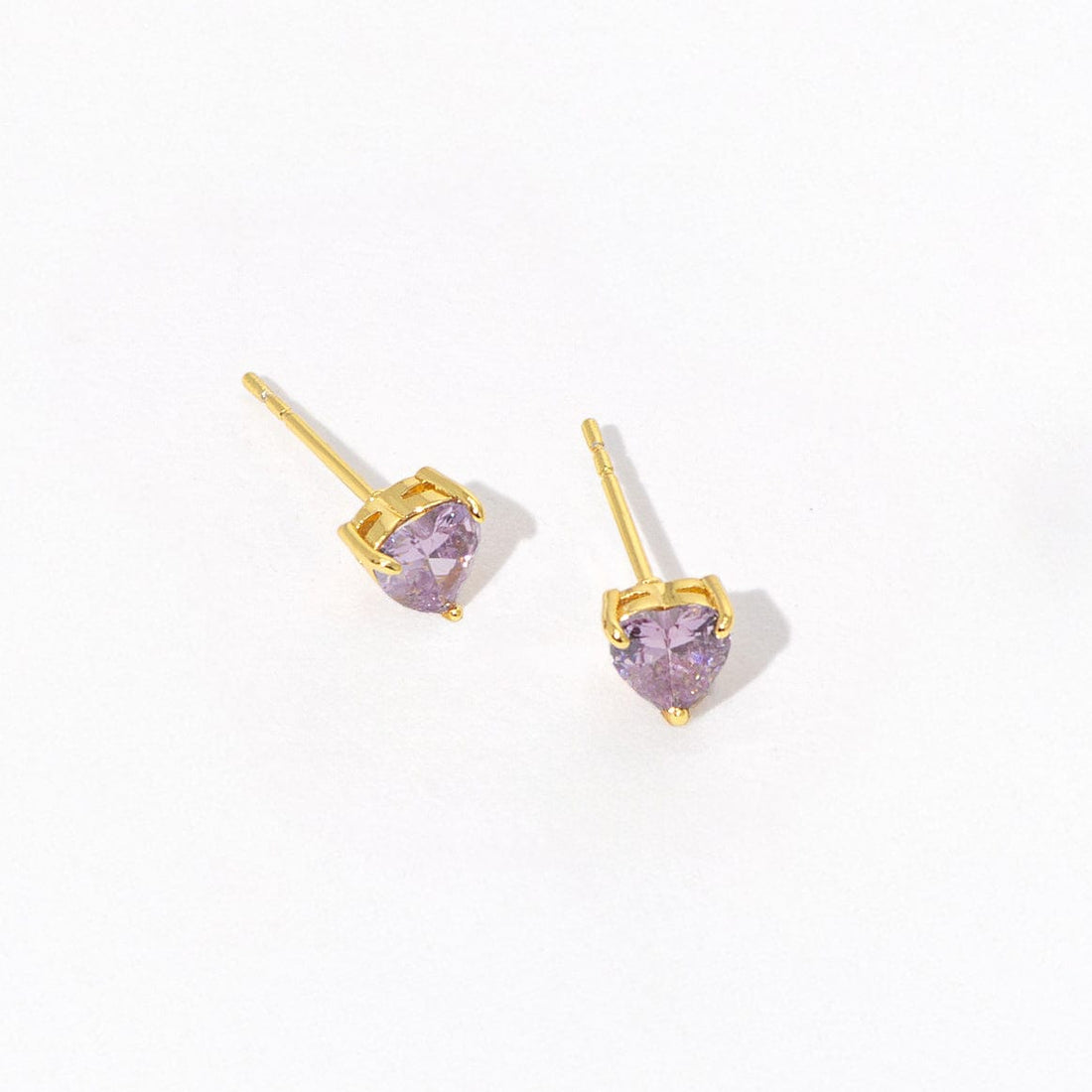 Evie Heart Studs | Gold Lavender