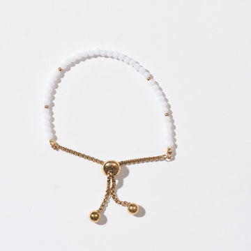 Cammy Beaded Bracelet | Pearl White