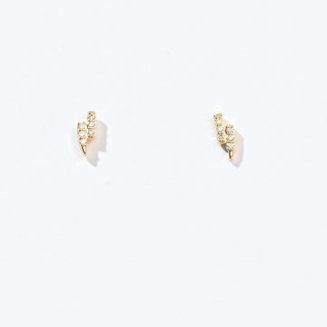 Lightning Bolt Studs | Gold
