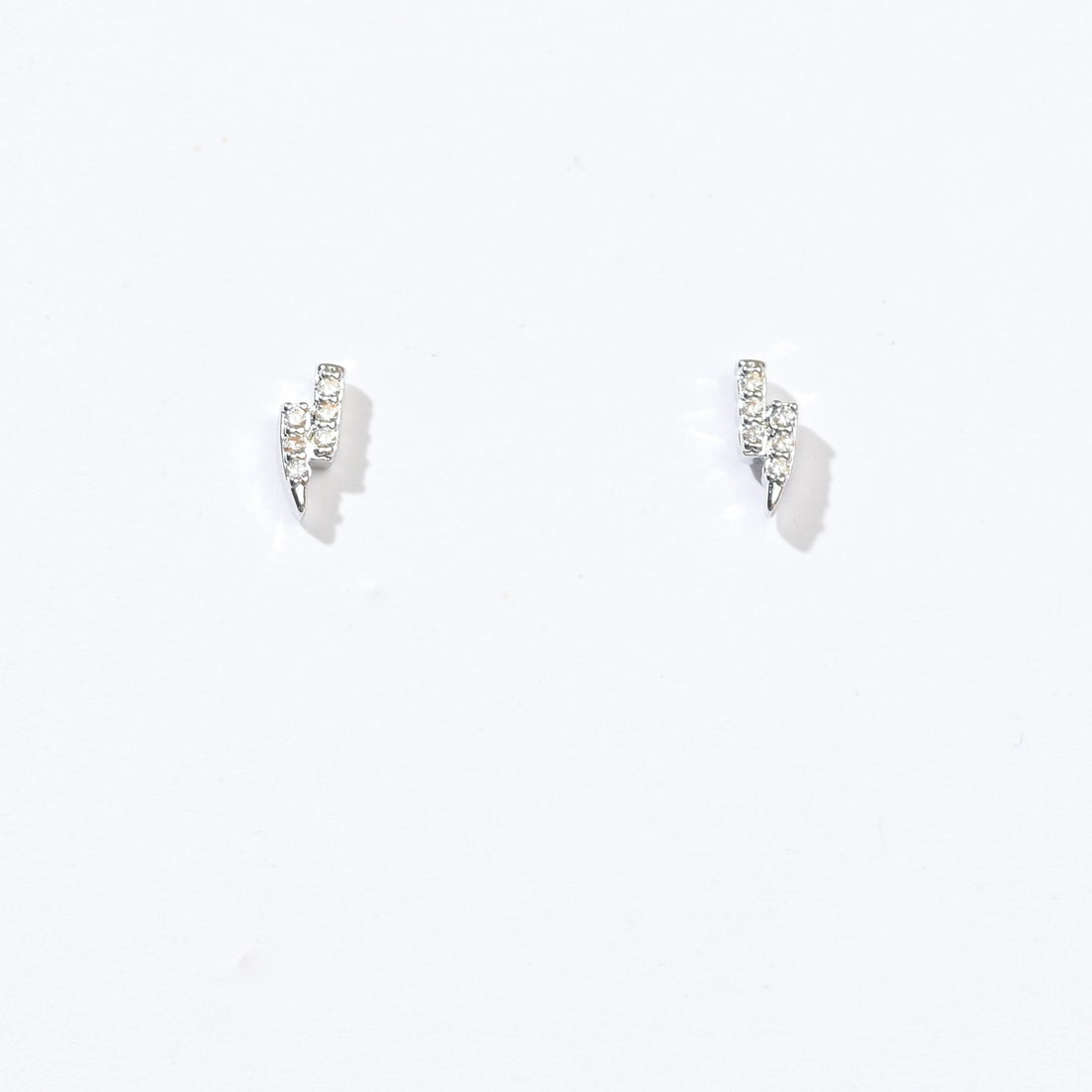 Lightning Bolt Studs | Silver