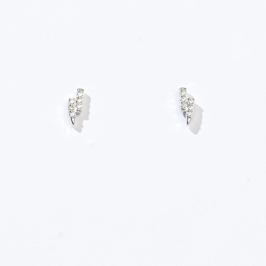 Lightning Bolt Studs | Silver