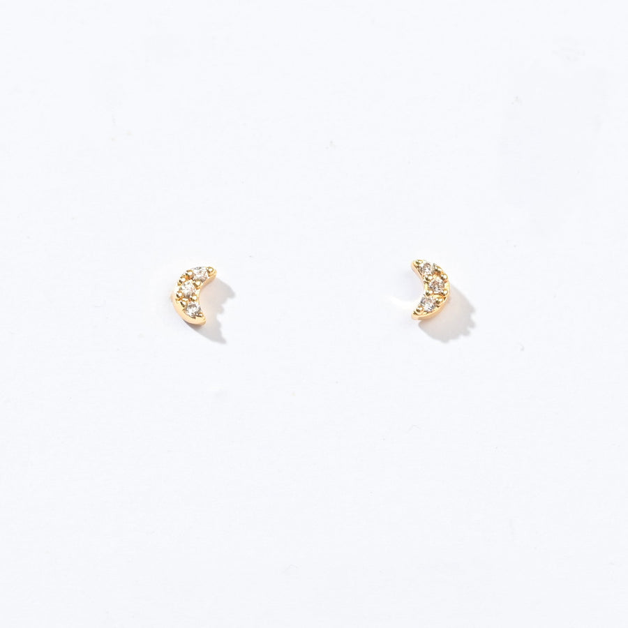 Luna Moon Studs | Gold