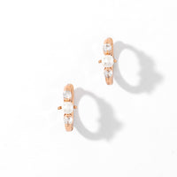 Sophia Pearl Huggies | Rose Gold