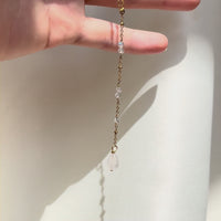 Savannah Labradorite+White Quartz Lariat Necklace
