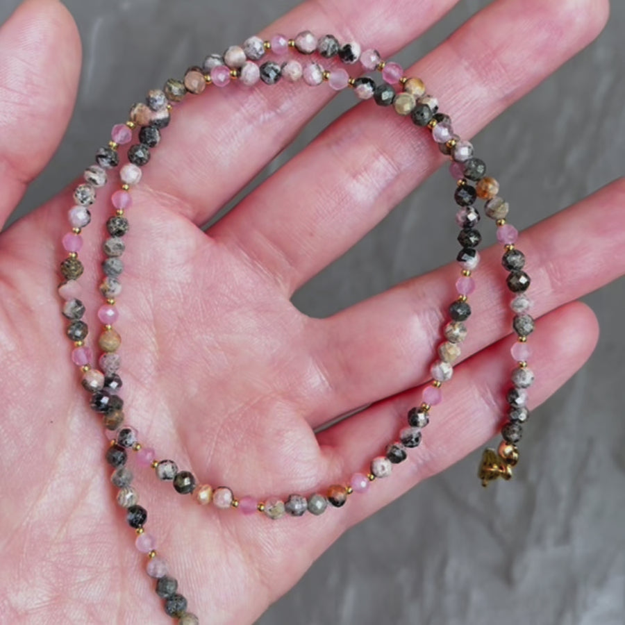 Lizzie Black Rhodochrosite Necklace