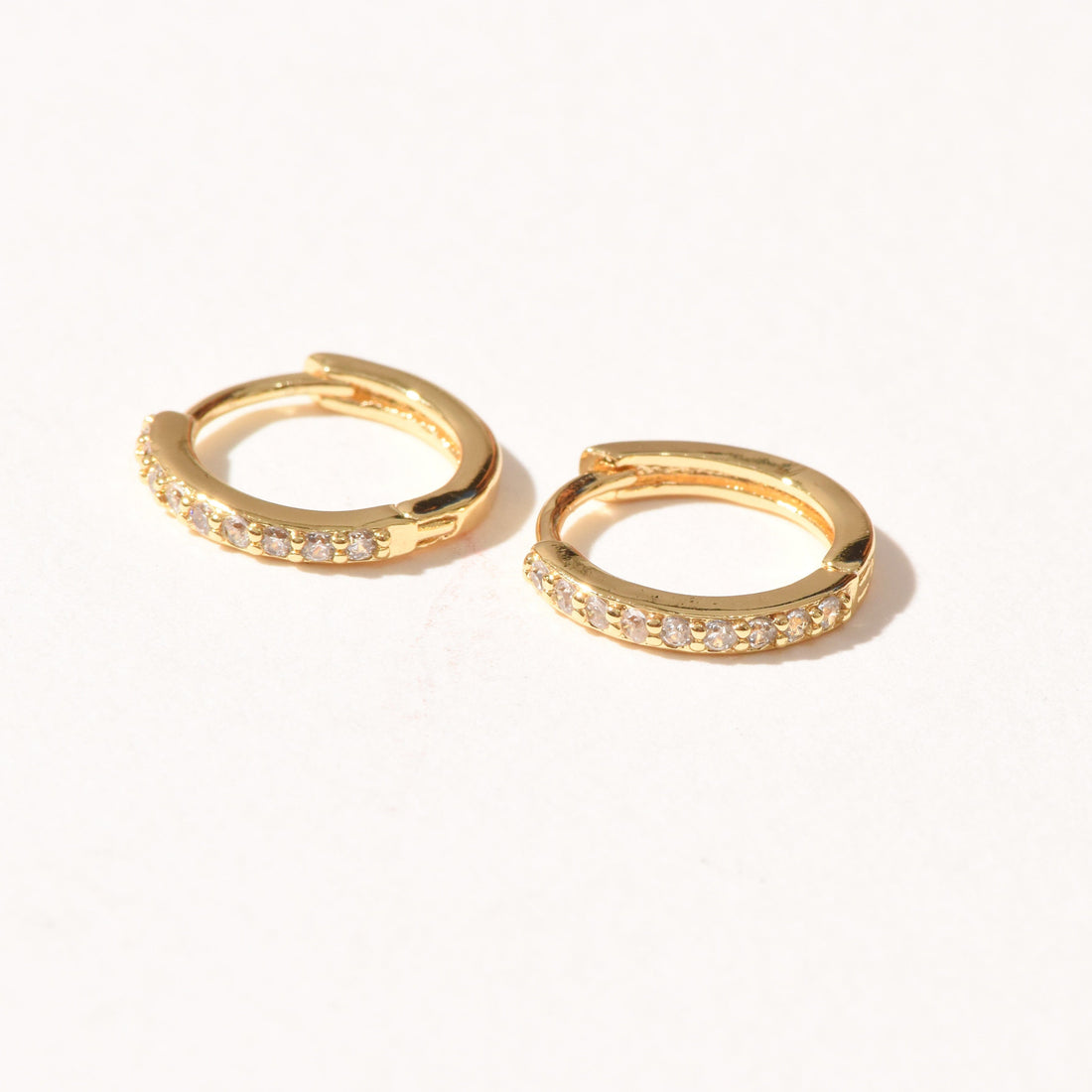 Pavé Midi Hoops | Gold