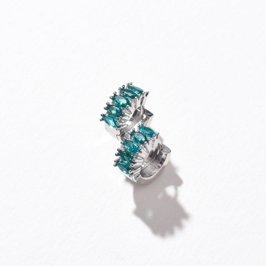 Jada Hoops | Deep Teal Silver