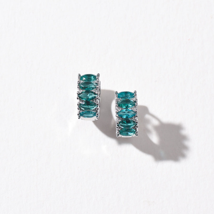 Jada Hoops | Deep Teal Silver