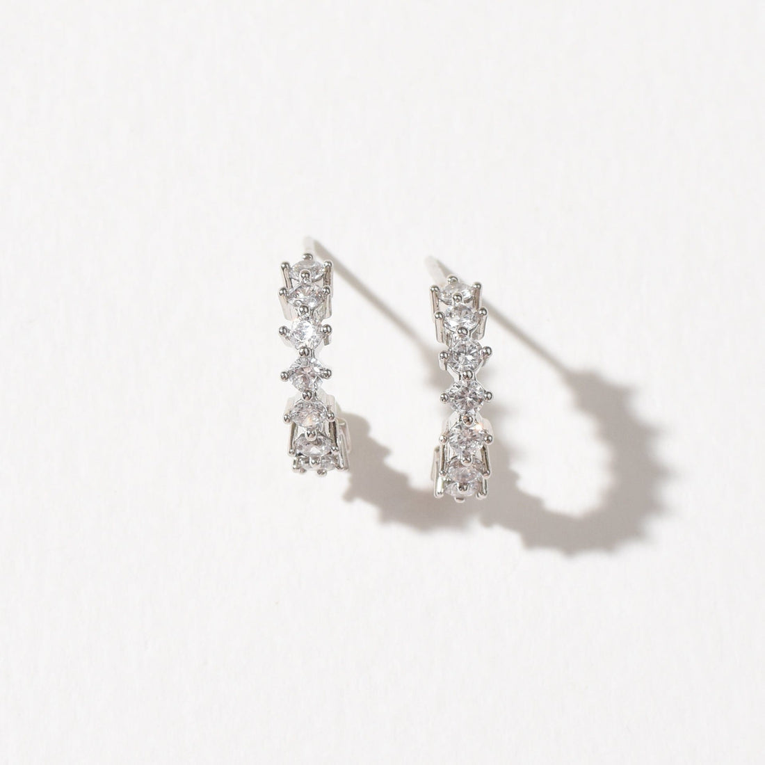 Ariana Embellished Hoop | Silver