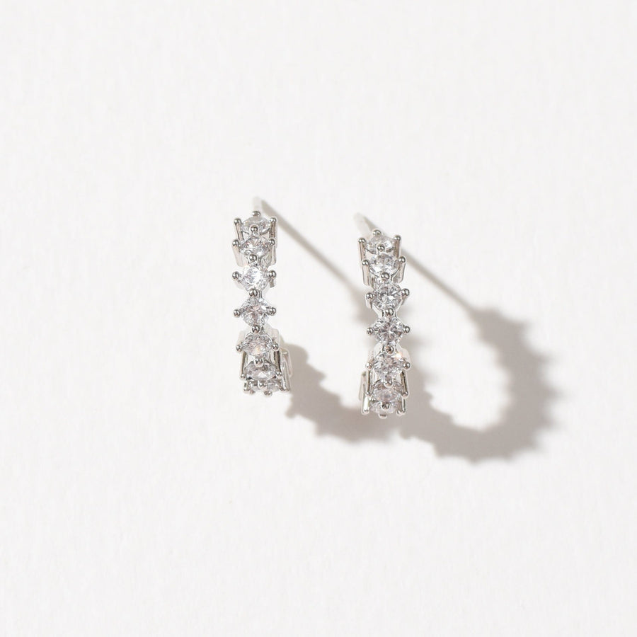 Ariana Embellished Hoop | Silver