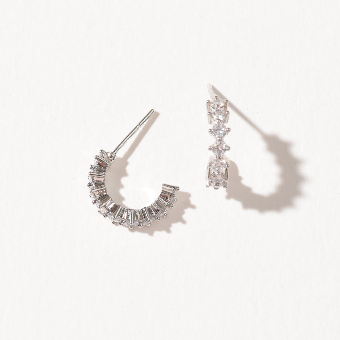 Ariana Embellished Hoop | Silver