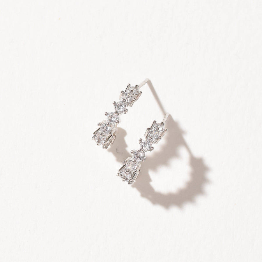 Ariana Embellished Hoop | Silver