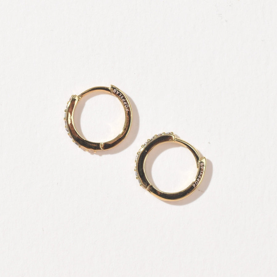 Pavé Midi Hoops | Gold