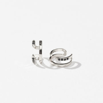 Eva Ear Cuffs | Black Silver