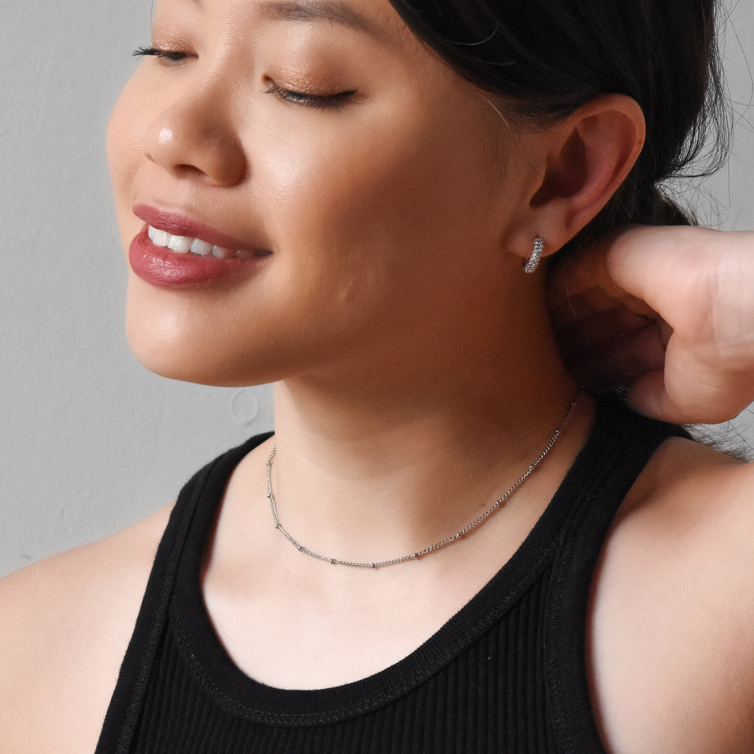 Lara Baby Beaded Necklace | Silver