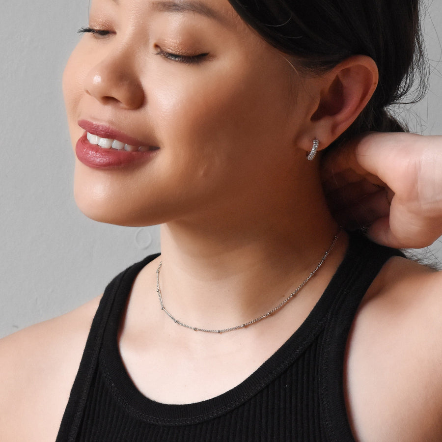 Lara Baby Beaded Necklace | Silver