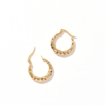Zoe Hammered Hoop SST