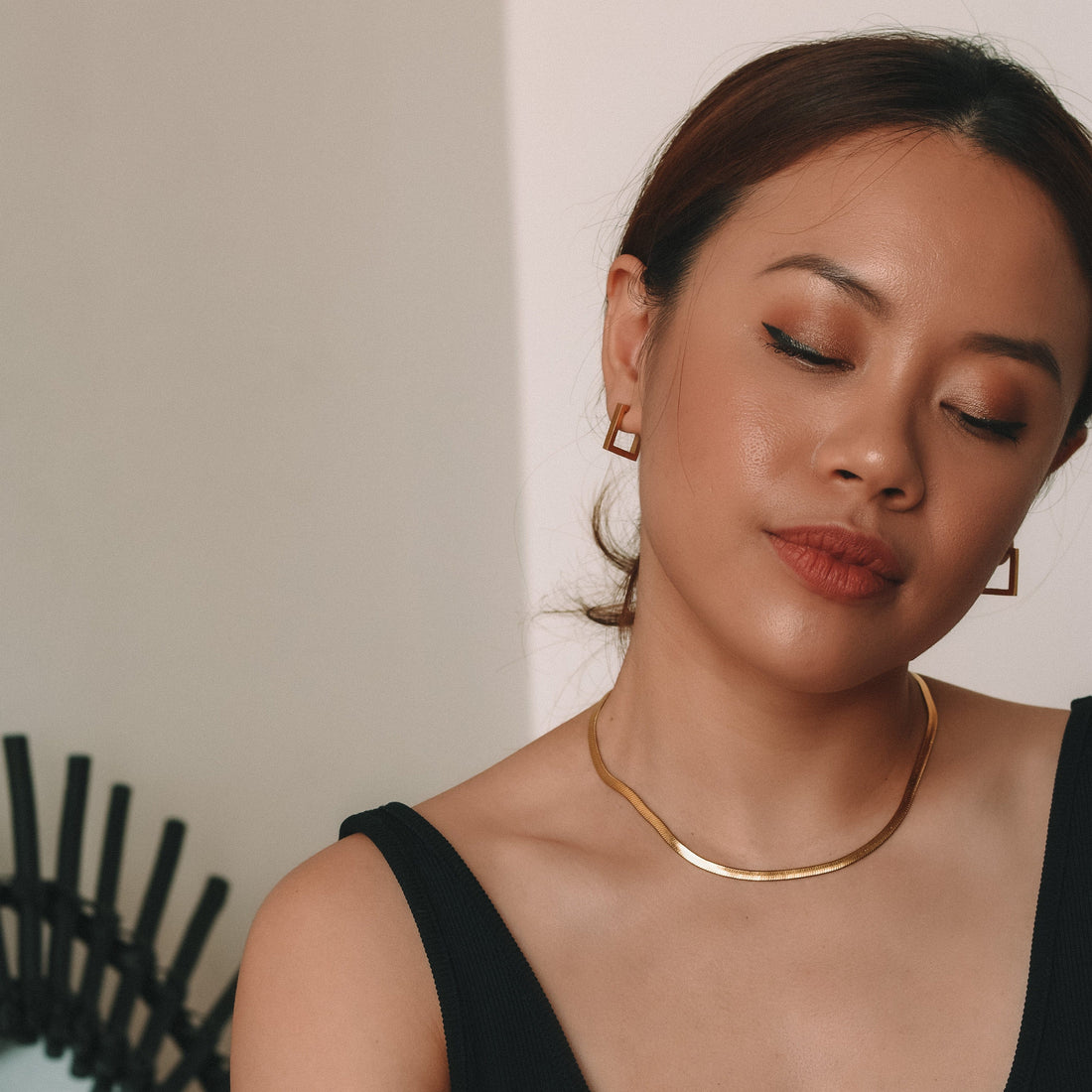 Ally Herringbone Necklace | Gold