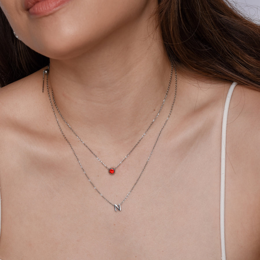 Birthstone Necklace | Silver