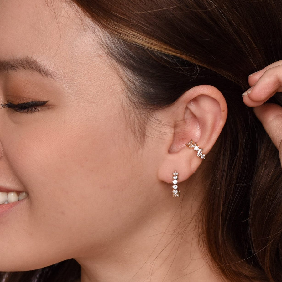 Ariana Embellished Hoop | Gold