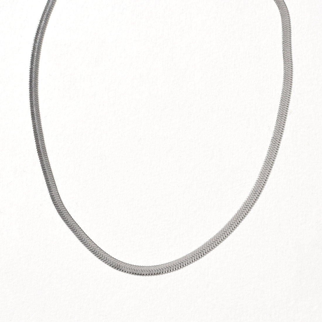 Ally Herringbone Necklace | Silver