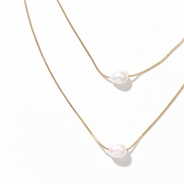 White Sand Layered Pearl Necklace