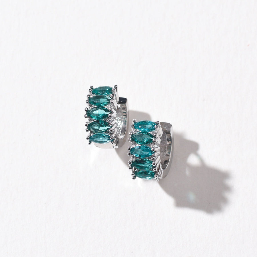 Jada Hoops | Deep Teal Silver